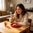 thumbnail image 3 of Round Plastic Serving Platters, Cafeteria Tray Platters, Fast Food Serving Trays, Stackable Decorative Trays for Tea Set Dessert Snack, for Appetizers, Fruit, Party Trays, Catering, Weddings & Events, 3 of 4