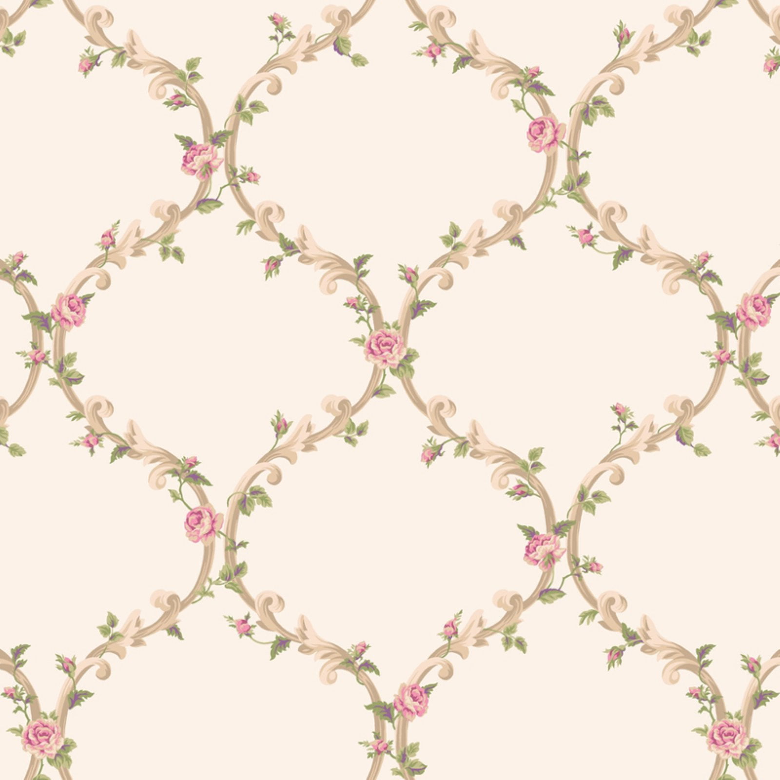 Manhattan Comfort Sebastian Elegant Rose Trellis Wallpaper - Walmart