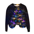 thumbnail image 6 of ClodeEU Women's Shining Christmas Tree Print Shirts,Casual Long Sleeve Round Neck Top,Loose Fit Trendy Clothes Multicolor 08,Womens Plus L, 6 of 6