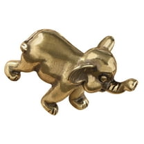 WORGEOUS Tiny Elephant Figurine Brass Golden 1Pcs Desktop Decor