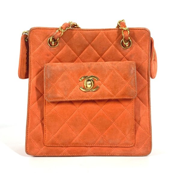 Pre-Owned CHANEL Vintage CC Coco Mark Matelasse Quilted W Chain Shoulder Bag Handbag... (Fair)