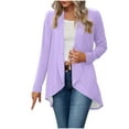 thumbnail image 1 of Ohufall Womens Long Cardigans Lapel Open Front Fall Casual Cardigans Long Sleeve Baggy Comfy Lounge Wear Cardigans, 1 of 7