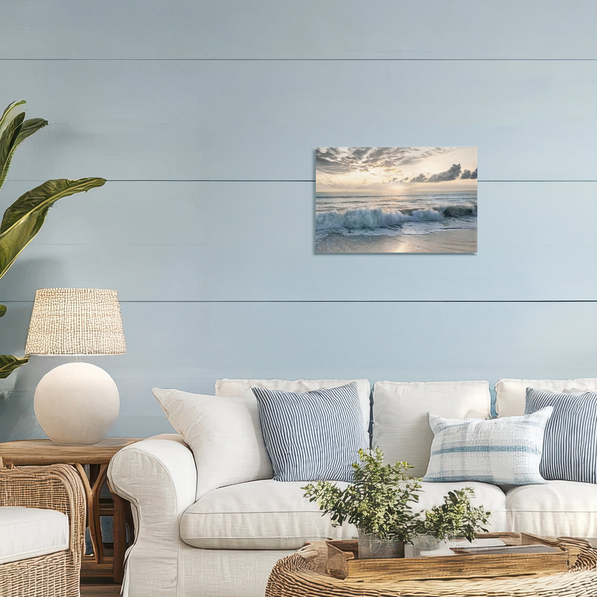Stupell Industries Sunset Foam Along Shoreline Canvas Wall Art, design by Mike Calascibetta