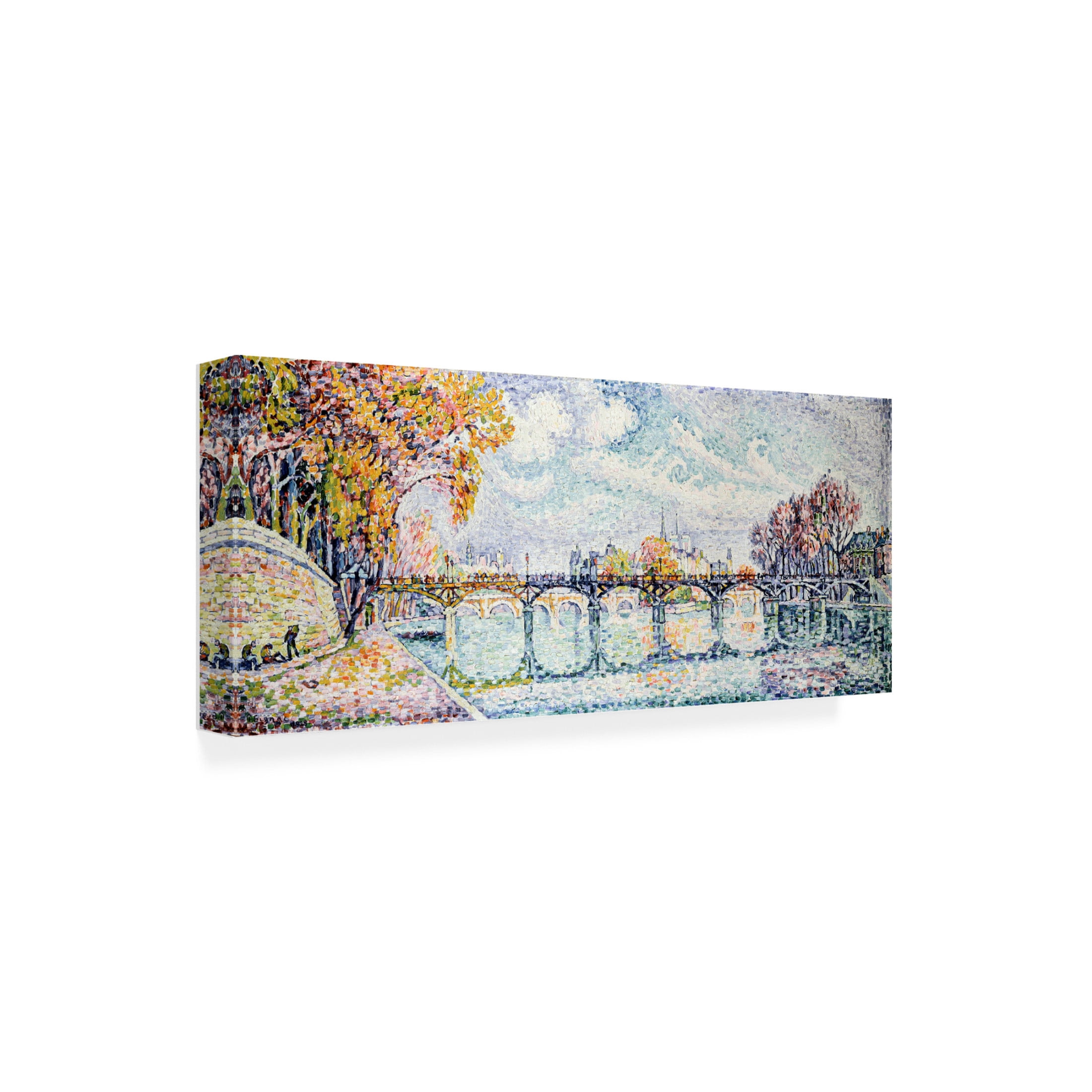 Canvas Wall Art - Pictufy  'Le Pont Des Arts 1928' Wall Art for Living Room, Bedroom, or Office D?cor by Trademark Fine Art - 47 x 20 Inches