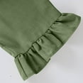 thumbnail image 5 of RPVATI Petite Linen Pants Women Summer Ruffle Elastic Waist Lounge Wide Leg Capri Pants Casual Comfy Drawstring Cropped Flowy Palazzo Pants with Pockets Army Green XXL, 5 of 8