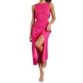 thumbnail image 1 of B91xZ Robes Printemps Été pour Femmes Décontractées Col en V Sans Manches Invité de Mariage Vacances Plage Longue Robe, Rose Vif m, 1 of 5