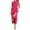 Hot Pink, variant on Wind Summer Women's Dress Elegant Round Neck Solid Color Waist Closed Party Evening Gown