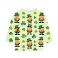 thumbnail image 4 of Tauxra Chandail de la Saint-Patrick pour Adultes, T-Shirt à Manches 3/4 Imprimé Col Rond, T-Shirt Graphique Trèfle Décontracté à Manches Longues pour Activités Festives, 4 of 6