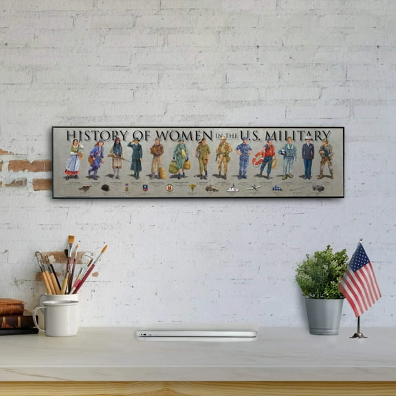 History of Women in the U.S. Military - Plaque - Beveled Edge with a pebble textured finish 6" x 24"