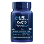 Life Extension Super-Absorbable CoQ10 with D-Limonene 50mg - High Absorption Ubiquinone Kaneka Q10 Supplement for Energy and Heart & Brain Health Support - Non-GMO, Gluten Free - 60 Softgels