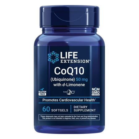 Life Extension Super-Absorbable CoQ10 with D-Limonene 50mg - High Absorption Ubiquinone Kaneka Q10 Supplement for Energy and Heart & Brain Health Support - Non-GMO, Gluten Free - 60 Softgels