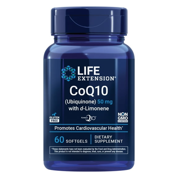 Life Extension Super-Absorbable CoQ10 with D-Limonene 50mg - High Absorption Ubiquinone Kaneka Q10 Supplement for Energy and Heart & Brain Health Support - Non-GMO, Gluten Free - 60 Softgels