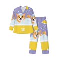 thumbnail image 1 of Fotbe Corgi Washing in Bathtub Pijama de Hombre con Estampado de Manga Larga, Conjunto de 2 Piezas, Ropa de Dormir Suave y Cómoda con Bolsillos-X-Large, 1 of 7