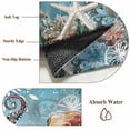thumbnail image 6 of 5'x8' Area Rugs, Coastal Octopus Indoor Outdoor Area Rug for Living Room Bedroom, Vintage Teal Nautical Beach Botanical Washable Bathroom Rugs Kitchen Floor Carpet Mats Home Decor Aesthetic, 6 of 8