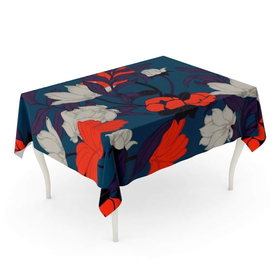 LADDKE Green Vintage Abstract Elegance Pattern Floral Flowers Tropical Beautiful Tablecloth Table Desk Cover Home Party Decor 60x84 inch