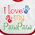 thumbnail image 4 of Inktastic PawPaw Grandkids Handprints Boys or Girls Baby Bib, 4 of 4