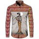 thumbnail image 3 of Camisas de manga larga con botones y estampado 3D de estilo étnico africano para hombres y mujeres, camisetas Dashiki folclóricas personalizadas, ropa vintage para parejas, 3 of 5