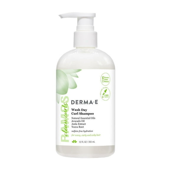 DERMA E Ramos Wash Day Curl Shampoo, No Animal Testing, 12 oz