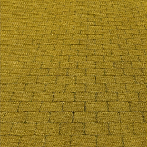 Ahgly Company Machine Washable Indoor Square Transitional Yellow Area Rugs, 8' Square