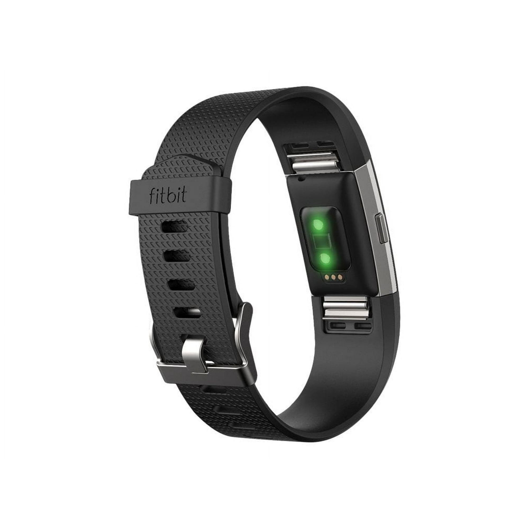 Fitbit Charge 2 Silver activity tracker with band black band size L monochrome Bluetooth 1.23 oz silver Walmart