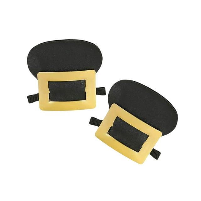 TISHITA 2Pcs Gold Buckle Shoe Covers Colonial Shoe Buckle for Pilgrim Themed Parties