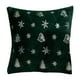 thumbnail image 1 of Funda de almohada de felpa con temática navideña, 18.0 x 18.0 in, lavable para sala de estar y cafetería. , Verde, 1 of 9