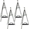 U.S. Art Supply 84" High XL Reinforced Aluminum Easel, Black Tripod Artist Field and Display Easel Stand (Pack of 4)