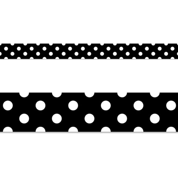 Creative Teaching Polka Dots On Black EZ Border ,Core Decor (CTP 10492)