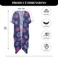 thumbnail image 6 of HELLHERO Floral Pattern Deep Blue Background Bathing Suit Cover Up Long High Quality Fabrics Loose Long Kimono Swimsuit Cover Up, 6 of 6
