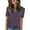Purple, variant on QUNYINEY Puff Short Sleeve Women's T-Shirts Pullover Solid Casual V Neck Tops Button Slim Womens Tops Trendy