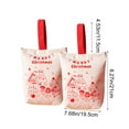 thumbnail image 3 of Christmas Canvas Gift Bags - Reusable Durable Tote with Festive Santa, Snowman & Tree Designs - Gift Packaging for Treats, Small Gifts, and Party Favors - 2 Pack, 3 of 6