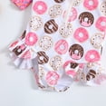 thumbnail image 3 of Hienoo Girls One-Piece Swimsuit Doughnut Prints Long Sleeve Rashguard Bathing Suit, 3 of 5