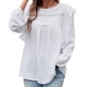 thumbnail image 1 of Ropa de mujer Babydoll Top Blusa de cuello redondo Camisas, Top casual de manga larga con temperamento, S-XL, 1 of 6