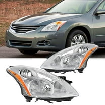 Nilight Headlight Assembly Compatible with 2010 2011 2012 Nissan Altima 4 Door Sedan Replacement Headlamp Chrome Housing Amber Reflector Driver and Passenger Side