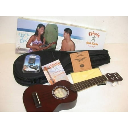 kohala ko-s kineo soprano ukulele, mahogany body, includes matching lanikai hss611 padded gig bag & co-ut tuner, extra set of aquila 4u nylgut soprano strings, instruction booklet & tms polishing c
