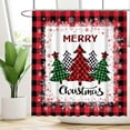 thumbnail image 2 of Newhomestyle Red Buffalo Check Plaid Merry Christmas Trees Shower Curtain for Bathroom Set Winter Xmas Farmhouse Home Bath Bathtub Decoration Durable Fabric Machine Washable 72 x 72 inches, 2 of 6