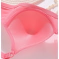 thumbnail image 5 of Jinhomg Women's Balconette Bra Lace Lightweight Underwire Unlined Bra Push Up See Through Bras Watermelon Red 38, 5 of 10