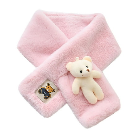 

YWDJ Kids Fashion Girl Boy Winter Cartoon Scarf Ladies Keep Warm Scarf Pink One Size