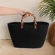 thumbnail image 3 of Bolso de mano tejido para mujer, bolso de playa de verano, ligero y versátil, tipo cesta Negro, 3 of 9