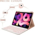 thumbnail image 3 of iPad Keyboard Case for 10.9" Air 5th Gen 2022/Air 4th Gen 2020,  Pro 11" 1st Gen 2018/2nd Gen 2020/3rd Gen 2021,Wireless BT Backlit Keyboard Auto Sleep-Wake Function,Built-in Pencil Holder (Rose Gold), 3 of 13