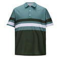 thumbnail image 2 of pstuiky camisetas de hombre, Blusa informal de manga corta con cuello vuelto y botones con costuras a rayas para hombre camisas casuales para hombre s, 2 of 5