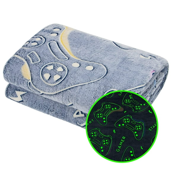 Glow In The Dark Blanket Game Controller Throw Blanket Toys For Kids Boyfriend Boys Teen Soft Cozy Gaming Blanket Gamer Gifts Game Decor Blankets For Home Bedroom 80 ""X60 ""