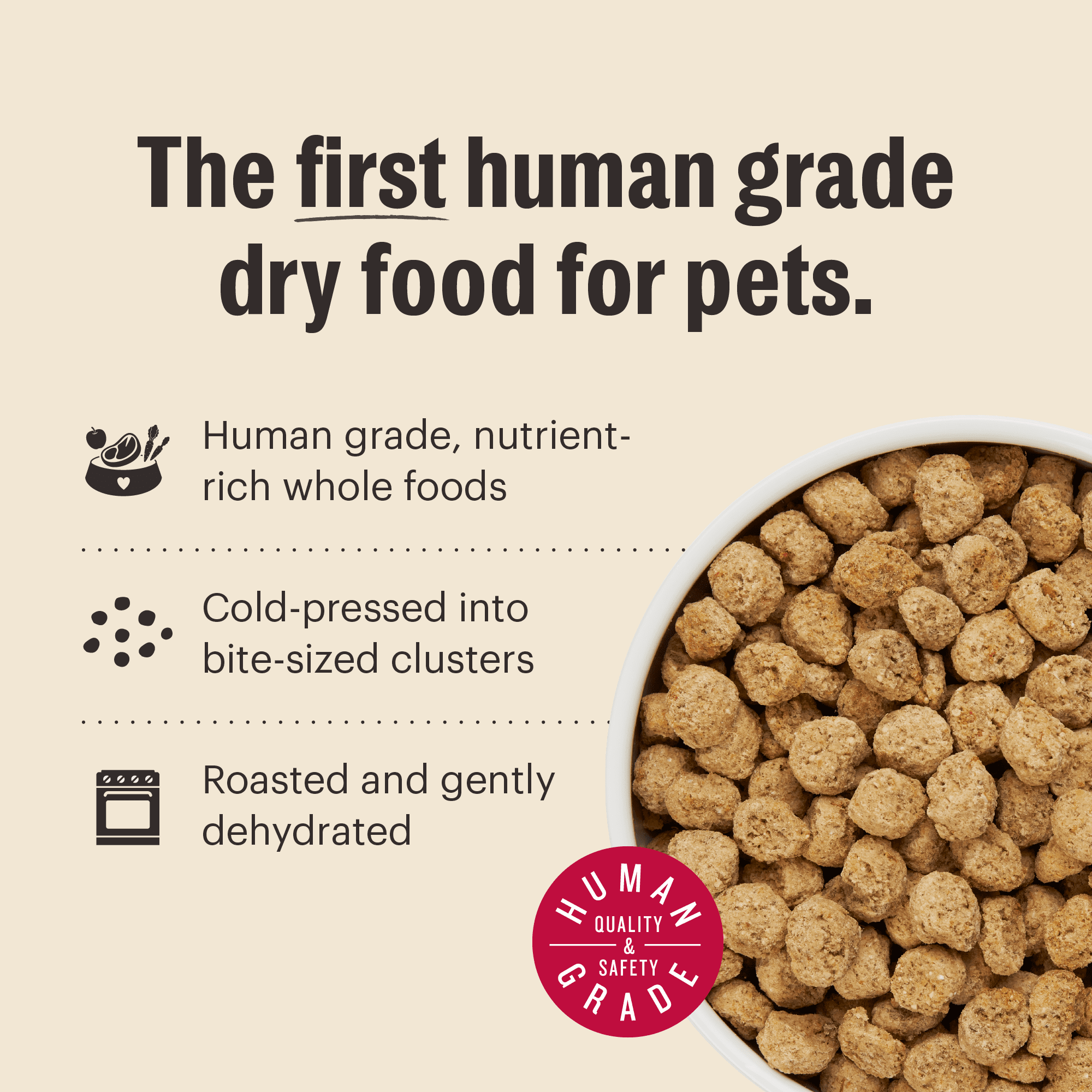 The Honest Kitchen Human Grade Essential Clusters Dry Dog Food Whole Grain Chicken Dry Dog Food 5 lb Bag
