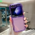 thumbnail image 5 of Clear Case for Samsung Galaxy Z Flip 5 (2023), Cute Curly Wave Frame Shape Soft Slim Shockproof Protective Phone Case for Samsung Z Flip 5,Purple, 5 of 7