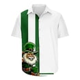 thumbnail image 5 of Jjayotai St. Patrick's Day Shirts Plus Size, Mens Short Sleeve Tropical Clover Printed Button Up Shirt, Trendy Mens Spring Tops, Green Irish Outfits Multicolor M, 5 of 5