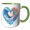 Green/White, variant on 3drose, Pretty Ocean Sunset Heart Illustration, 11oz Mug