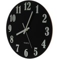 thumbnail image 1 of Wooden Wall Clock with Nightlight Function for Home Decoration Black 10.5 Inches, 1 of 3