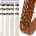 thumbnail image 3 of Hair Tinsel 12 Pcs Clip in Hair Tinsel Kit for Girls 20.5 Inch Glitter Shiny Sparkly Fairy Tinsel Hair Extensions Heat Resistant Party Festival Accessories for Women Kids (Red), 3 of 10