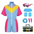 thumbnail image 3 of Disfraz de fantasía hippie de los años 80 y 90 para mujer, disfraz de fiesta disco, cosplay, para mujer adulta, para Halloween, carnaval, ropa rockera vintage, hip-hop, 3 of 5