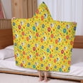 thumbnail image 5 of Fairy Princess Flower Pattern Hooded Bath Towel，60"x35" for Ages 3 To 12 Kids, Quick Dry Lightweight Soft Microfiber Hood Beach Towel Cover Up for Kids, 5 of 7